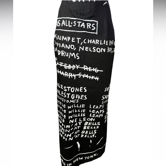 H&M Basquiat x Ev Bravado & Téla D'Amore LONG DENIM CORSET-STYLE DRESS Small NWT - Picture 8 of 16